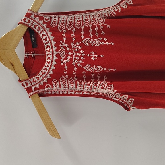 THML Halter Top Size Small White Embroidered Stitching Sleeveless - Picture 2 of 8